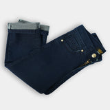 Dark blue denim jeans with embroidered pocket for boys