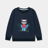 Cool cat Printed Sweatshirt in fleece for Kids