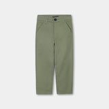 Green cotton cross pocket jeans for boys
