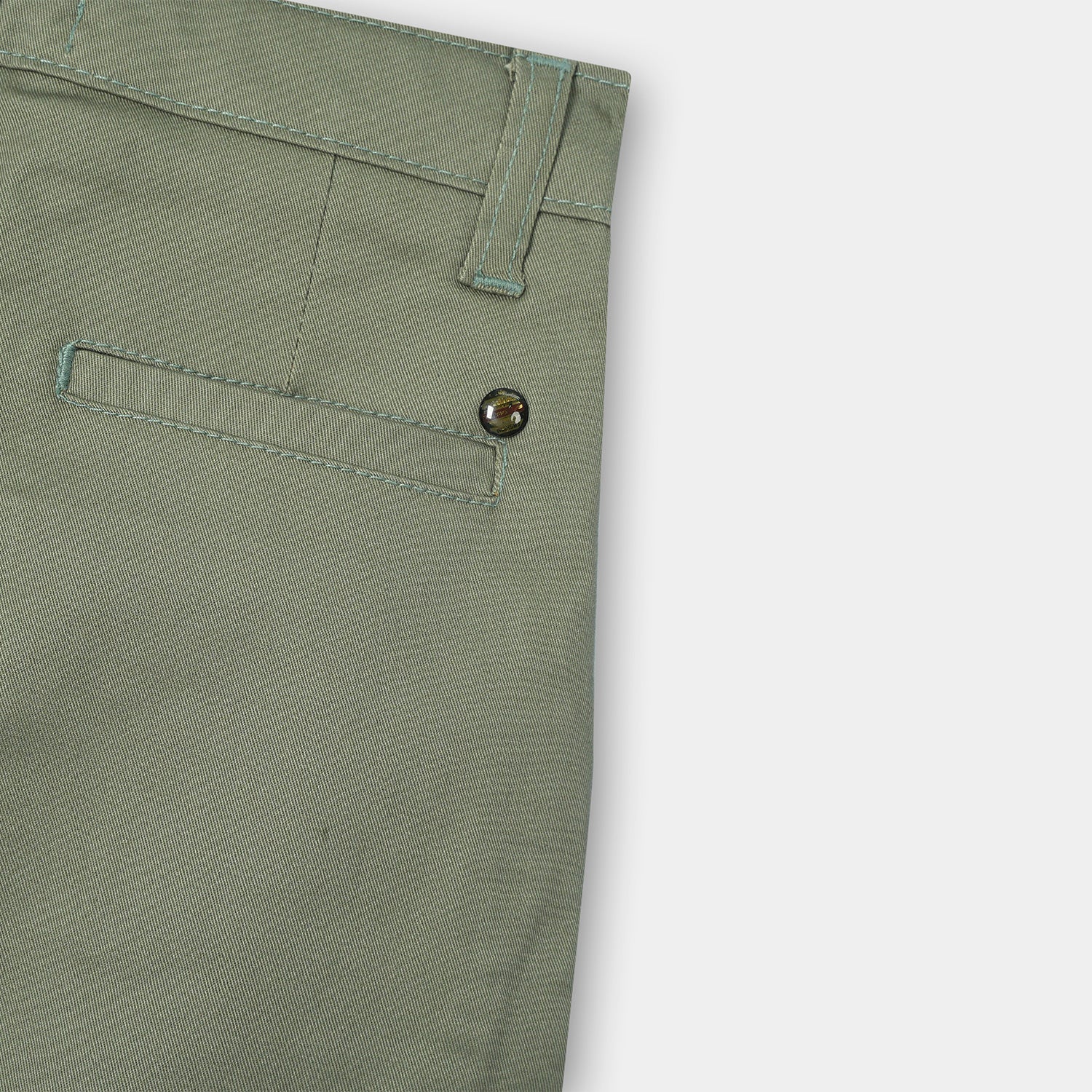 Green cotton cross pocket jeans for boys
