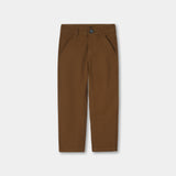 Brown cotton cross pocket jeans for boys
