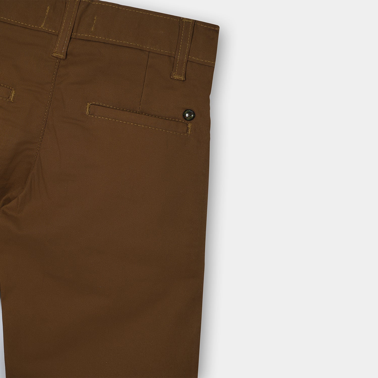 Brown cotton cross pocket jeans for boys