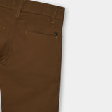 Brown cotton cross pocket jeans for boys