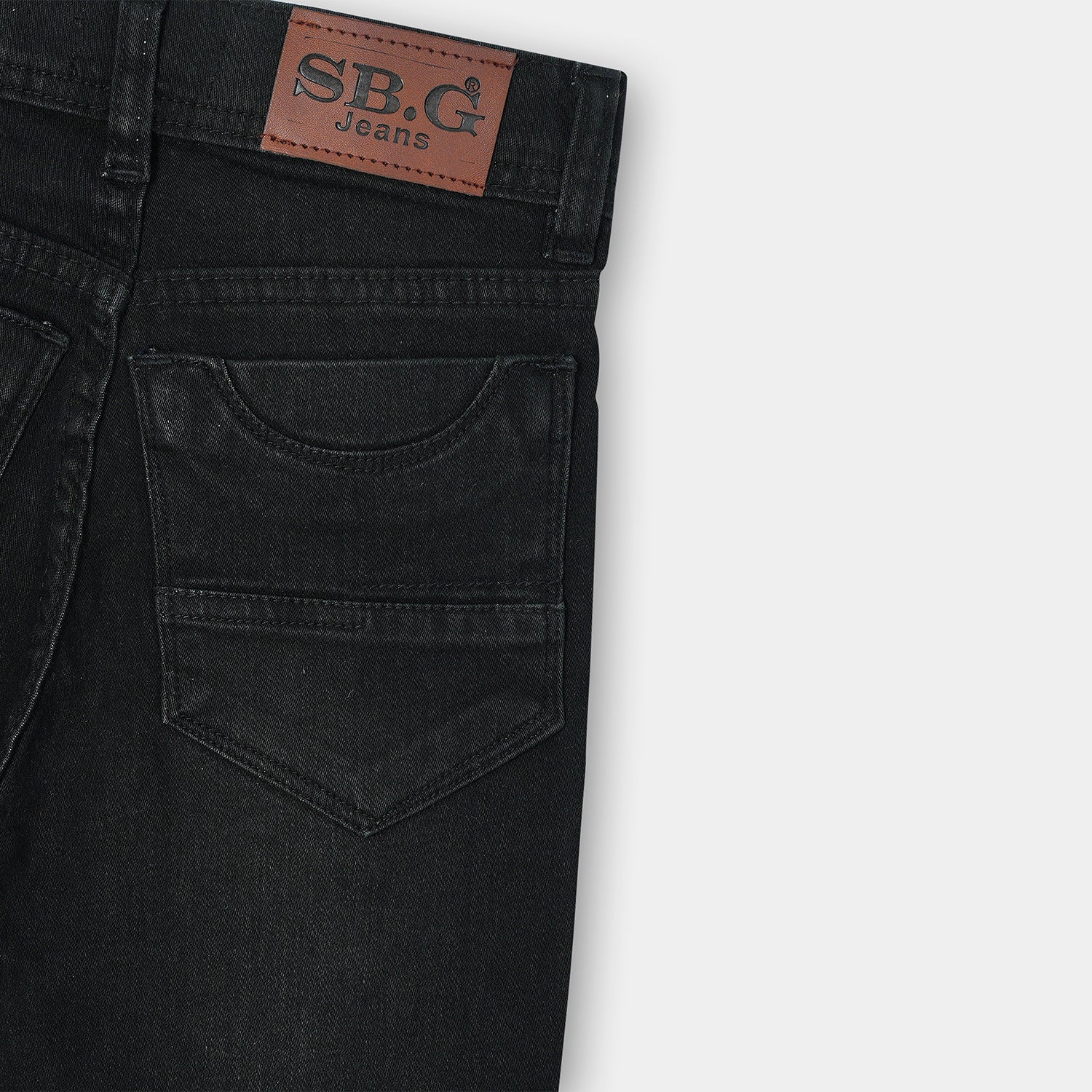 Graish Black plain denim for boys