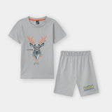 Knitted Deer printed Tee shirt and shorts for kids