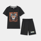 My Pet Cat printed Tee shirt and shorts for kids
