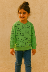 Kitty all over Printed Sweatshirt in fleece for Kids