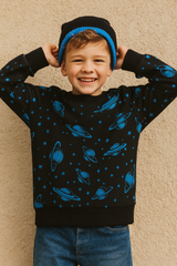 Space warrior all over Printed Sweatshirt in fleece for Kids