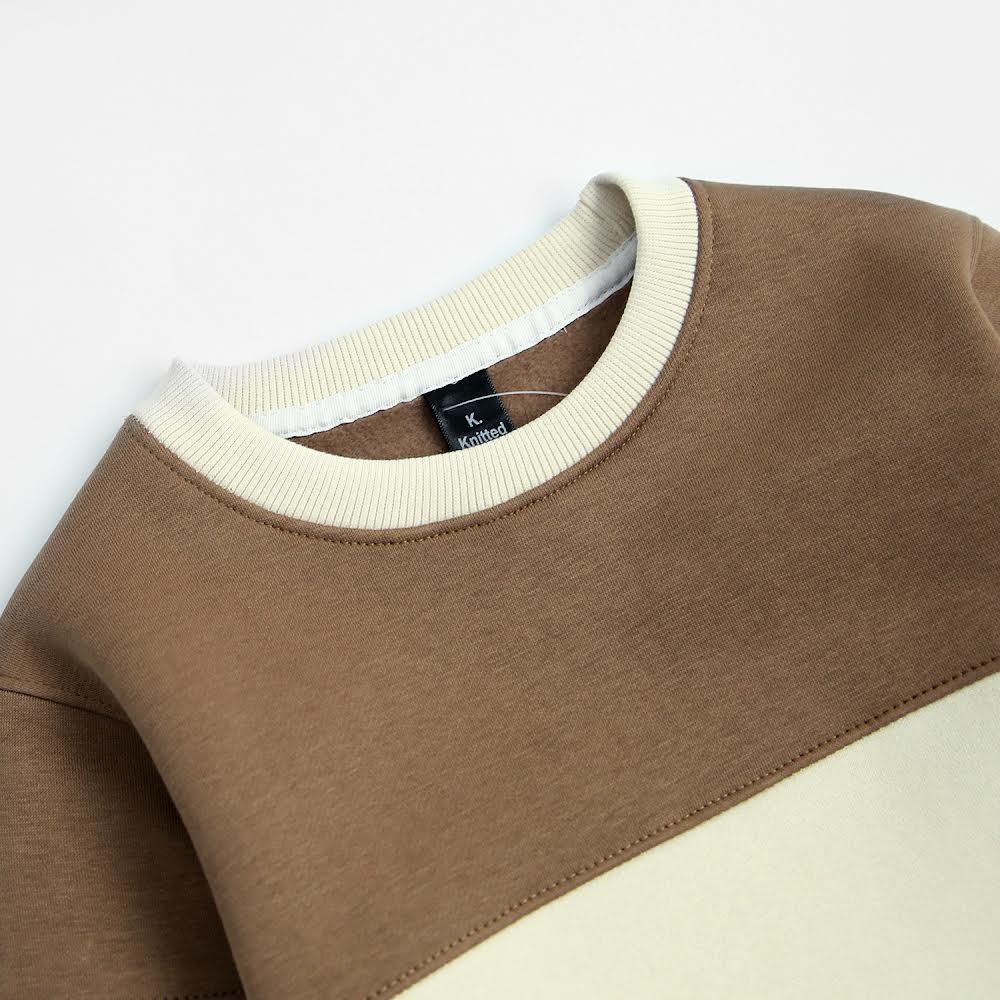 Beige two tone Sweatshirt for Kids