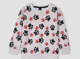Paw all over Printed Sweatshirt in fleece for Kids