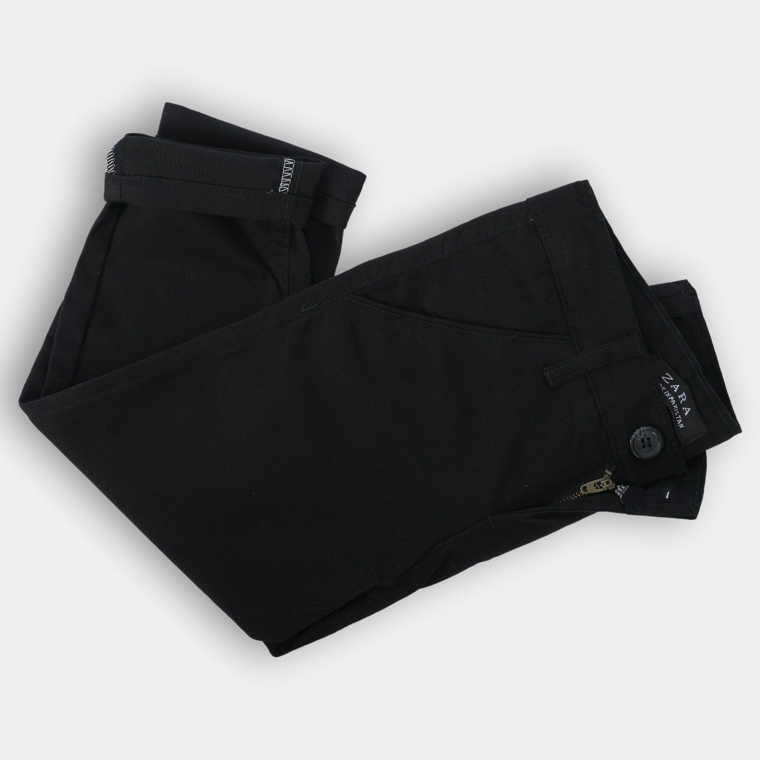 Black cotton cross pocket jeans for boys