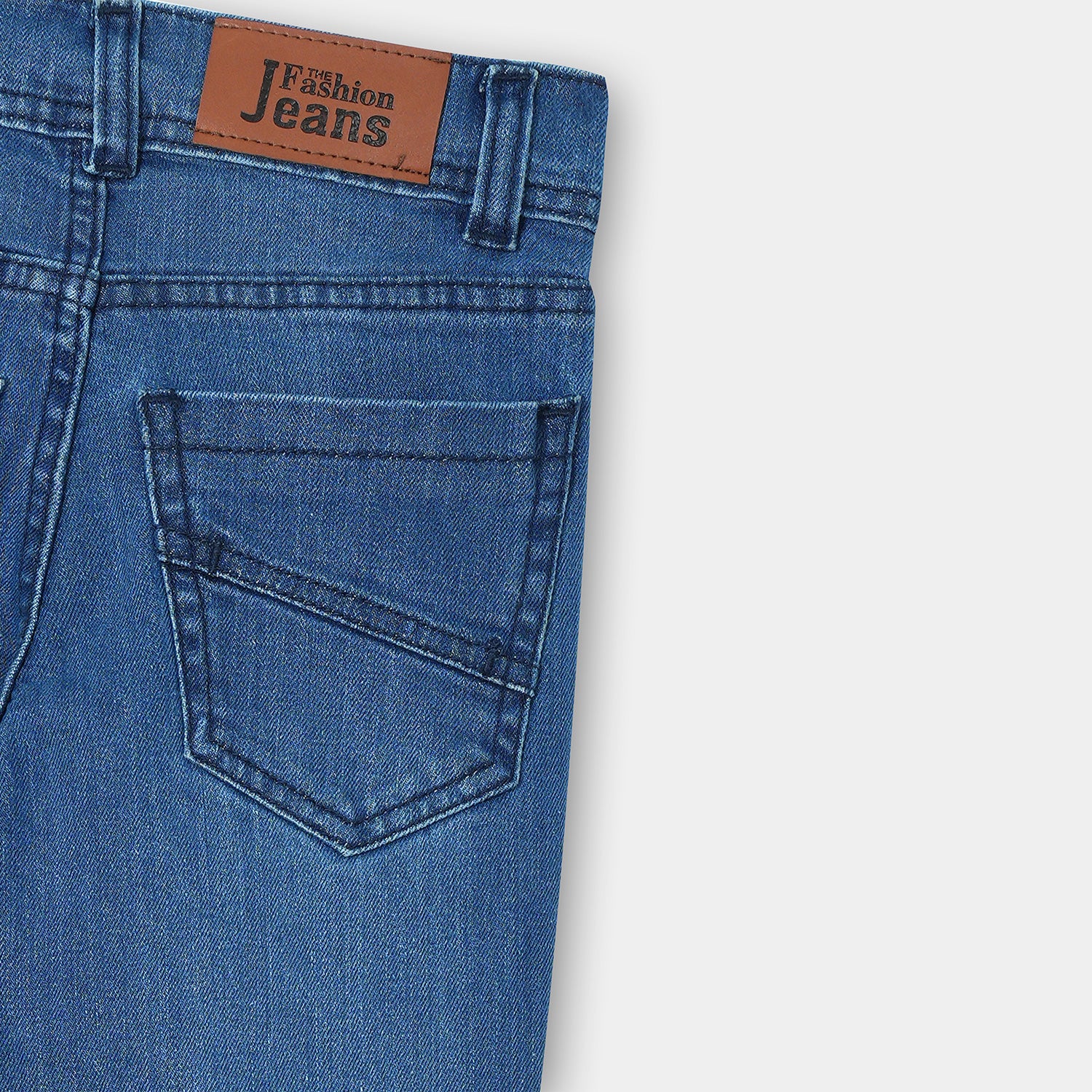 Sky blue denim jeans with wiskers for boys