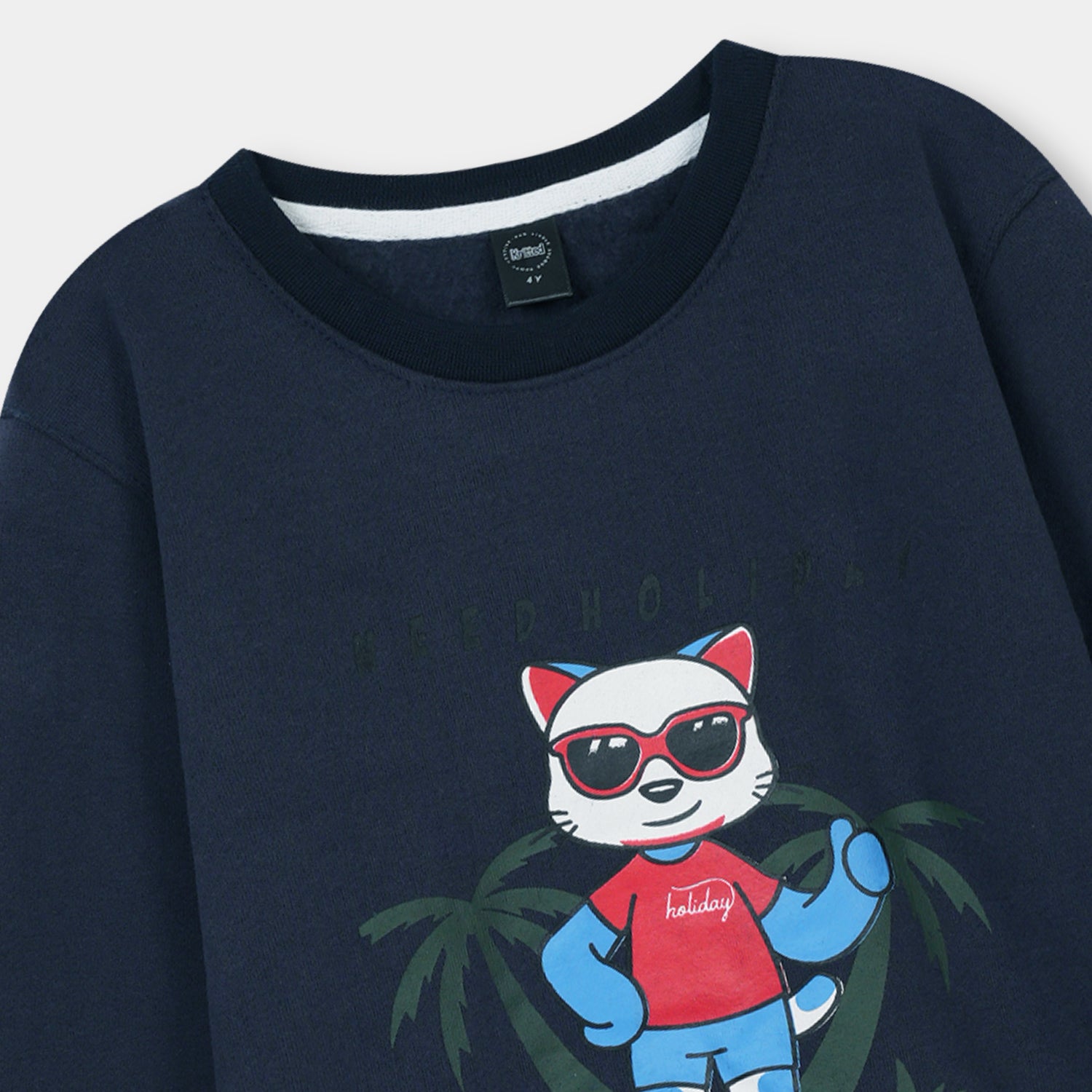 Cool cat Printed Sweatshirt in fleece for Kids