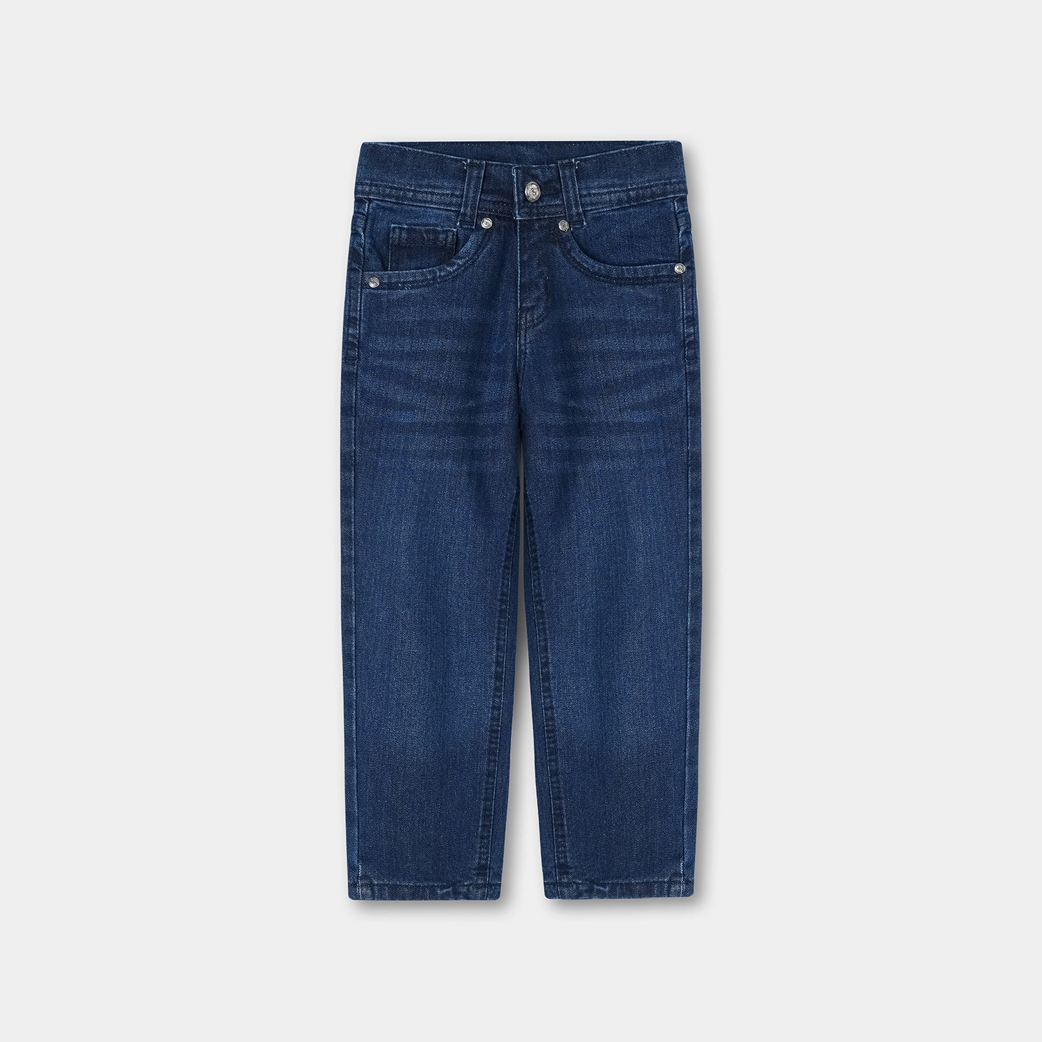 blue denim jeans with wiskers for boys