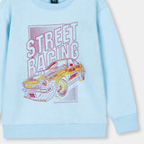 Street racing Printed Sweatshirt in fleece for Kids