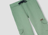 Green 4 pocket trouser in fleece fot kids