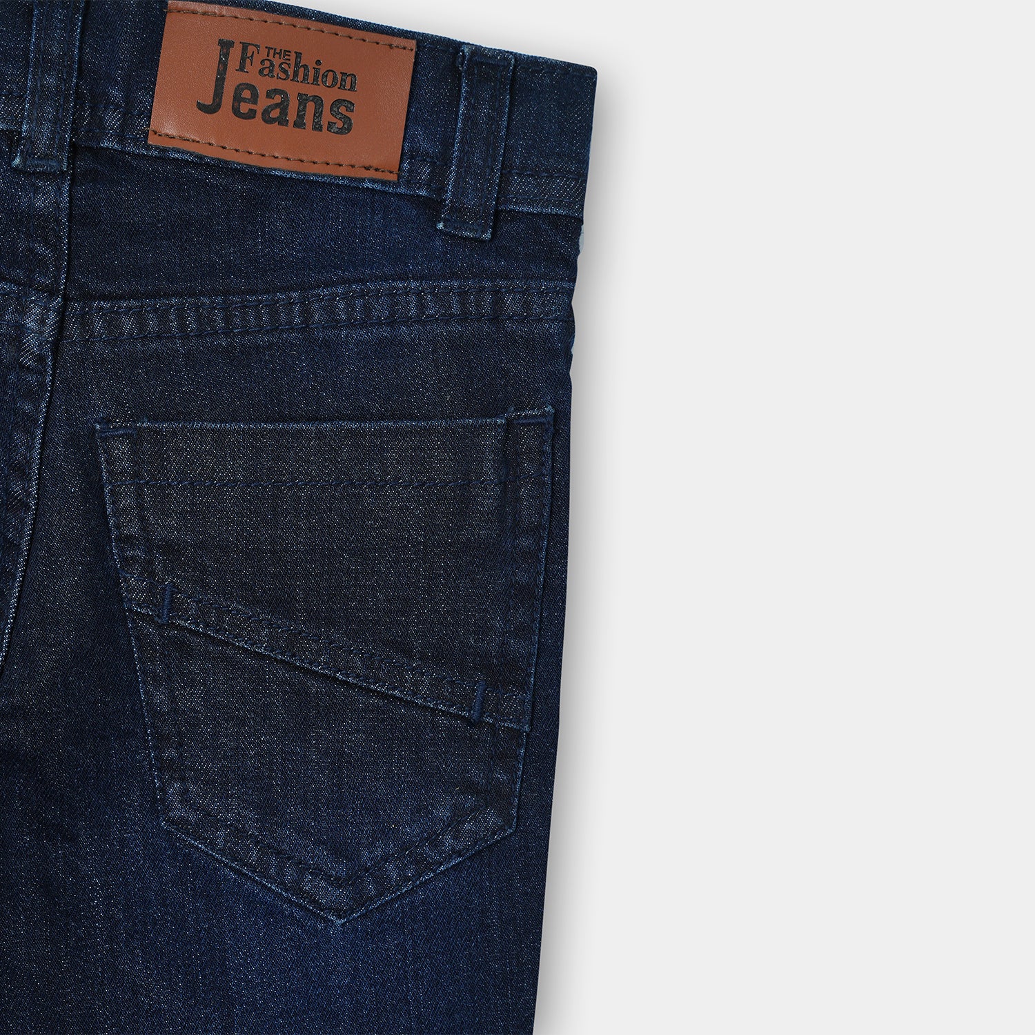 Dark blue denim jeans with wiskers for boys