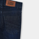 Dark blue denim jeans with wiskers for boys