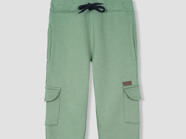 Green 4 pocket trouser in fleece fot kids