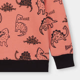 dino all over Printed Sweatshirt in fleece for Kids