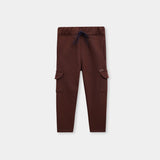 Brown 4 pocket trouser in fleece fot kids