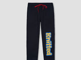 Black Knitted full printed trouser in fleece for kids