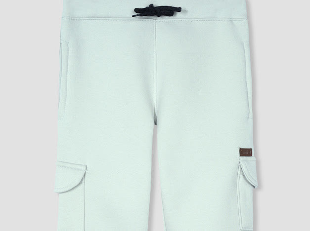 Steel grey 4 pocket trouser in fleece fot kids