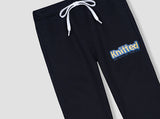 Black Knitted printed trouser in fleece for kids