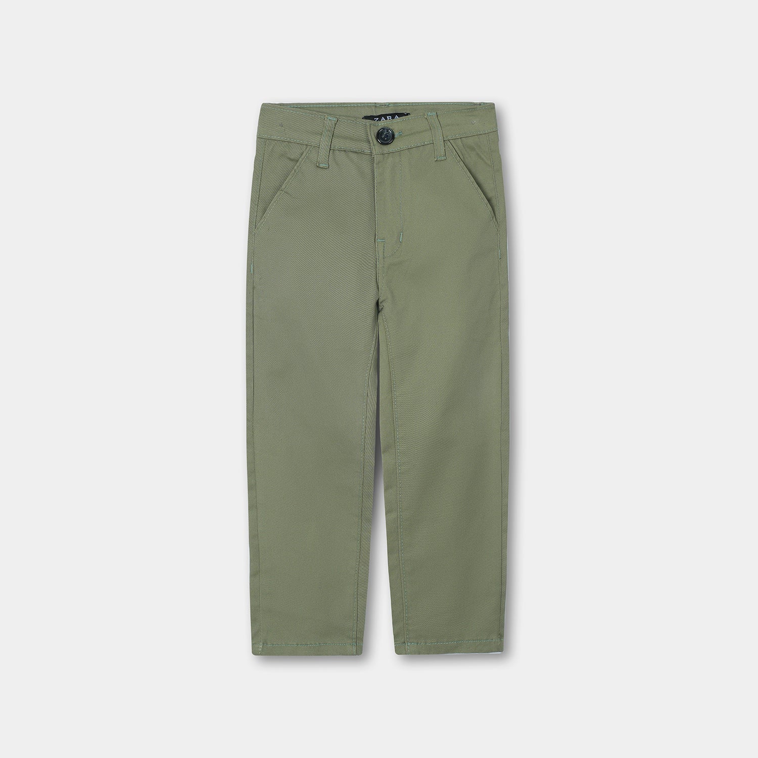 Green cotton cross pocket jeans for boys