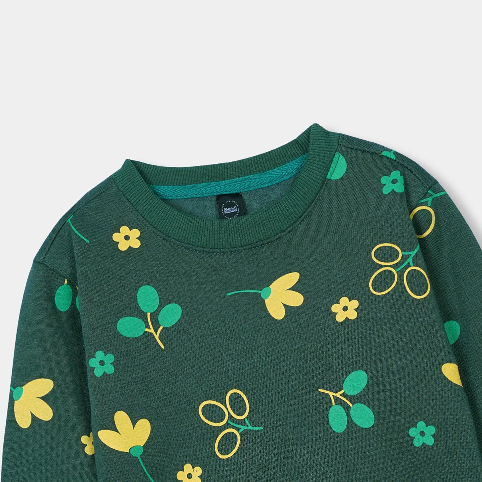 Flowers all over Printed Sweatshirt in fleece for Kids
