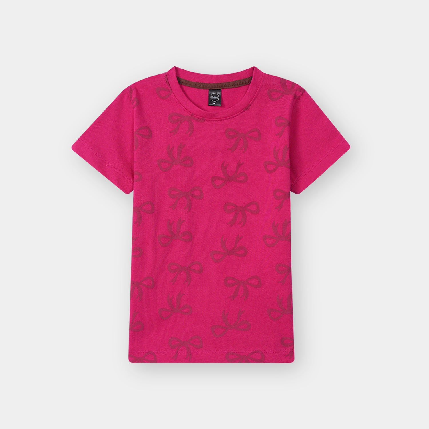 Pink Bow printed Tee shirt and shorts for kids