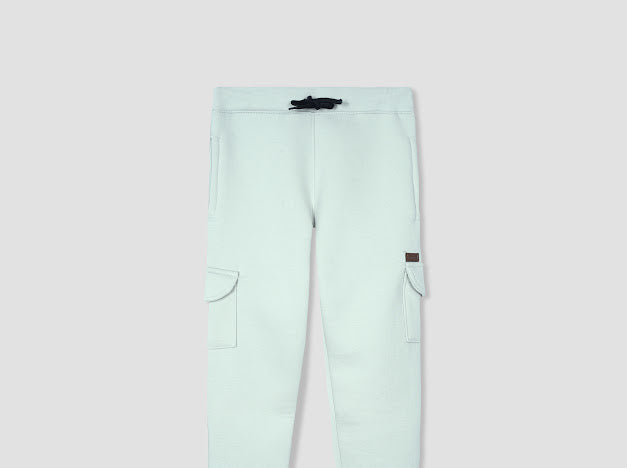 Steel grey 4 pocket trouser in fleece fot kids