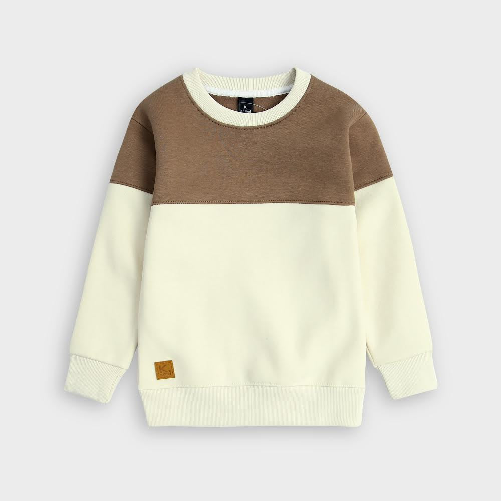 Beige two tone Sweatshirt for Kids