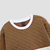 Brown/off-white quilting Sweatshirt for Kids