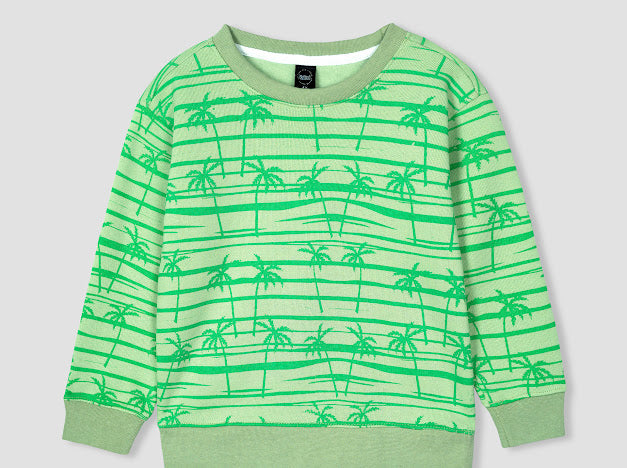 Palm tree all over Printed Sweatshirt in fleece for Kids