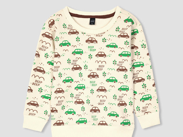 Beep Beep all over Printed Sweatshirt in fleece for Kids