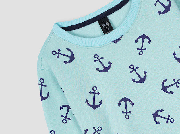Anchors all over Printed Sweatshirt in fleece for Kids