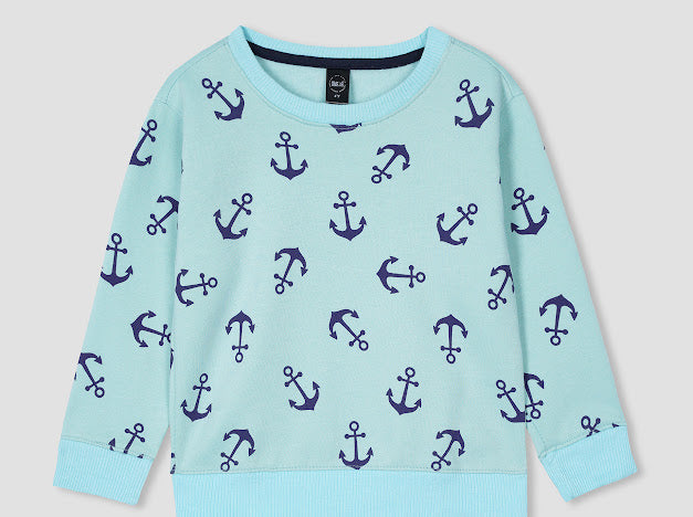 Anchors all over Printed Sweatshirt in fleece for Kids