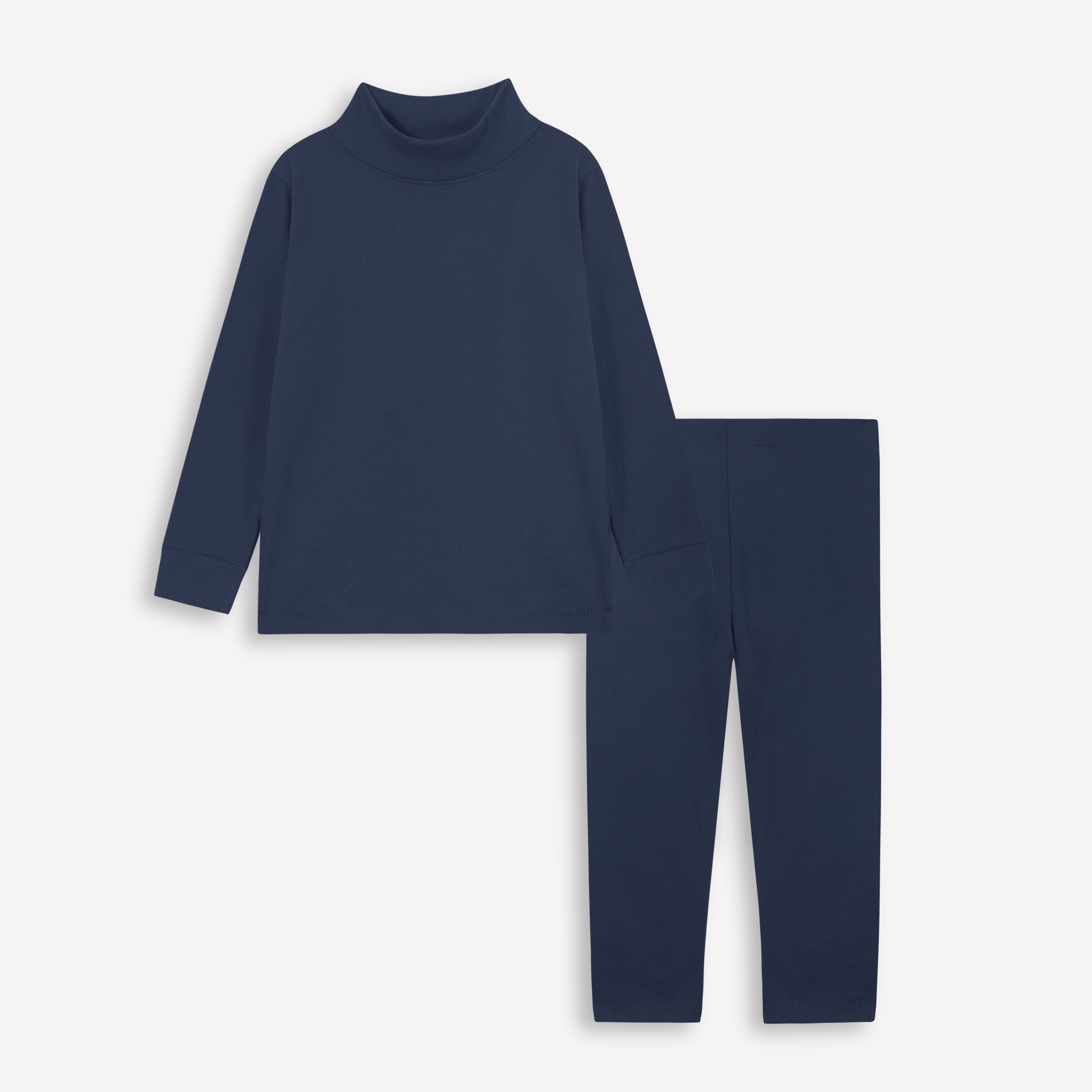 Navy Blue inner ( mock neck & leggings) for kids.