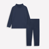 Navy Blue inner ( mock neck & leggings) for kids.