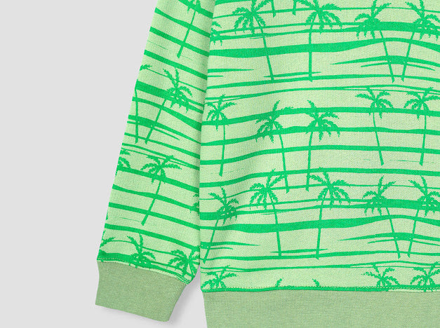 Palm tree all over Printed Sweatshirt in fleece for Kids