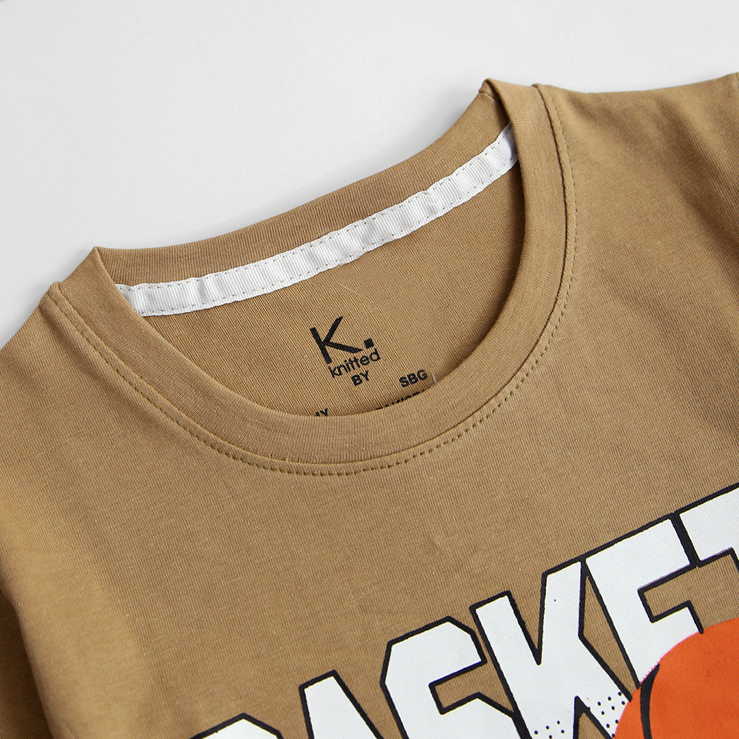 Camel Basketball print Tee For Kids