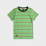 Green Stripes Sporty Tee For Kids