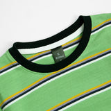 Green Stripes Sporty Tee For Kids