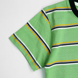 Green Stripes Sporty Tee For Kids