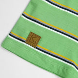 Green Stripes Sporty Tee For Kids