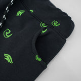 Black with green printed Shorts For Kids