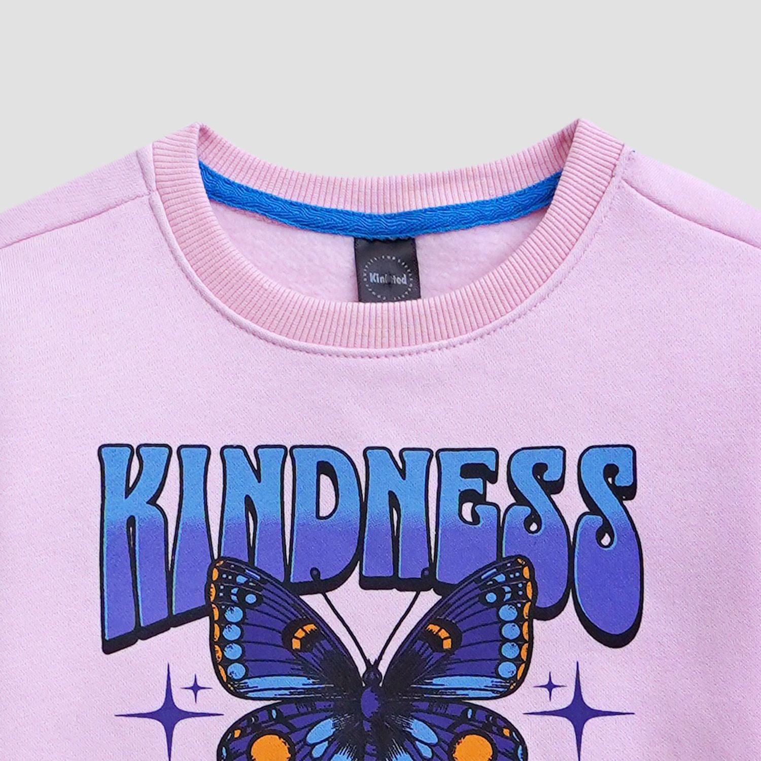Butterfly Printed Sweatshirt in fleece for Girls